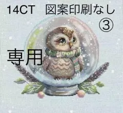 クロスステッチキット　フクロウのスノードーム③(14CT、図案印刷なし)