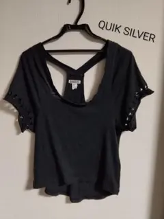 美品　QUIKSILVER　レディース デザイン半袖Tシャツ　黒　綿のサムネイル