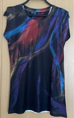 【ZARA】柄物　ノースリーブ　Tシャツ　サイズS