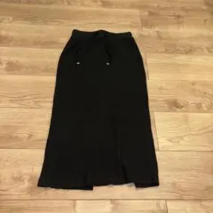 チャオパニックS リブ ロングタイトスカート ブラック