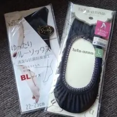 tutu anna Lサイズ 黒 クルーソックス 黒