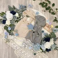 ニューボーンフォトセット・男の子２着・ブルー