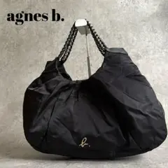 【極美品】agnes b. チェーン レザー ハンドバッグ トート ロゴ