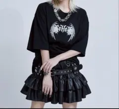 REFLEM【レフレム】オーロラ箔プリント半袖T シャツ　ブラックのサムネイル