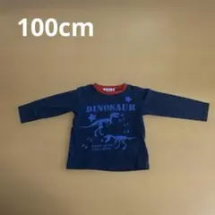 恐竜プリント長袖カットソー ネイビー