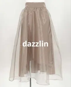 【dazzlin】オーガンジーフレアスカート　ベージュ　F