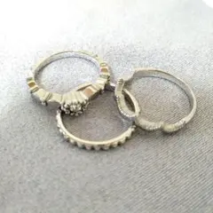シルバーリング❍ 重ね着け3点セット