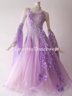 新品✨ラウレッタ 社交ダンスドレス ライトパープル M 高級仕様 競技