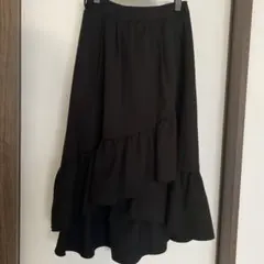 INGN Iフレアスカート フリル黒　Mサイズ