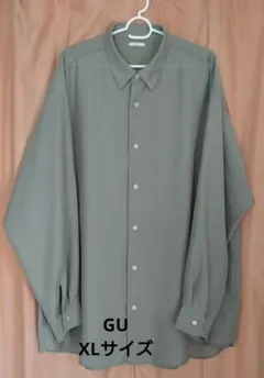 GU オリーブグリーン XLオーバーサイズ 長袖シャツ