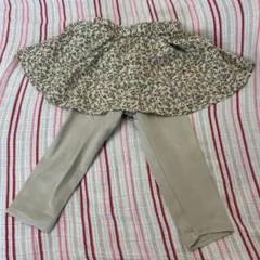 ペアマノン 花柄スカート レギンスセット 90