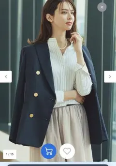 未使用　23区　TWギャバジン紺ブレジャケット