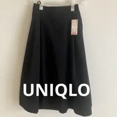 UNIQLO ドライストレッチタックフレアスカート M BLACKのサムネイル
