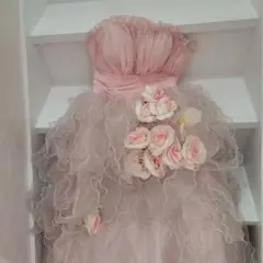 ゆず様専用です☆ウェディングドレス 薔薇 バラ ピンク 二次会ドレス パーティ