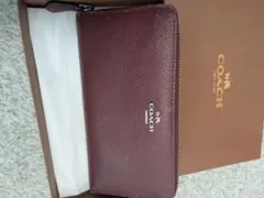 COACH バーガンディ レザー 長財布