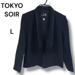 TOKYO トーキョー　ブラック テーラードジャケット L ウール　古着　黒のサムネイル
