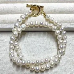 バロックパールネックレス 淡水パール 40cm 上品淡水真珠