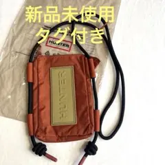 HUNTER ポーチ オレンジ トラベルリップストップ　ショルダーポーチ ロゴのサムネイル