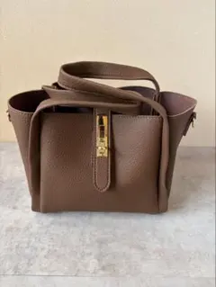 ハンドバッグ ショルダーバッグ 2wayバッグ ポーチ付き ブラウン 茶色