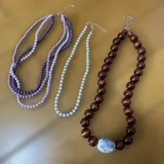 平成　レトロ　y2k ビーズネックレス 3点セット