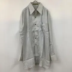 WAKO 銀座和光 ストライプ 長袖シルクシャツ 絹100%のサムネイル
