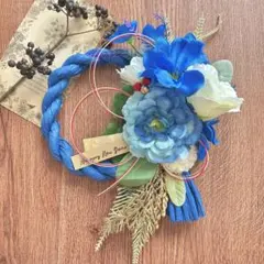 64 しめ縄リース　お正月飾り　玄関リース　しめ飾り　ハンドメイド2026