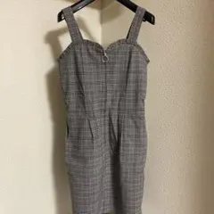 MAJESTIC LEGONグレー チェック ワンピース S