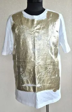 ZARA　半袖Tシャツ　レディース　メタリック