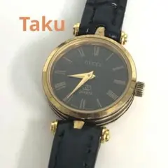 GUCCI グッチ ヴィンテージ クォーツ 腕時計 ブラック ゴールド ジャンク