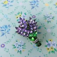 ブローチ　ラベンダー　パープル　花　プレゼント　花束　紫色　上品　高見え　スーツ