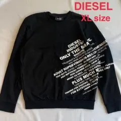 【美品】DIESEL スウェット トレーナー ロゴプリント XL ブラック