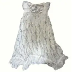 axes femme ワンピース フリル レース クリーム色 ホワイト