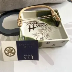 【未使用】たち吉 創作陶器 手付き 角皿 織部焼風 盛皿 栞付き 和食器のサムネイル