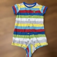 miki HOUSE ストライプロンパース 80