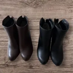 GU ブラウンとブラックのショートブーツ Lサイズ