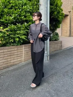 DISCOAT ディスコート【お気に入り数2万突破】シアーバンドカラーシャツ