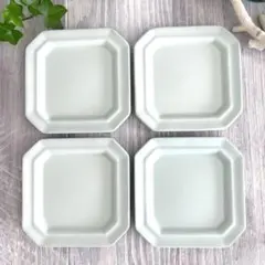 Saraスクエアプレート 小皿 和菓子皿 アイスブルー 4枚セット 美濃焼