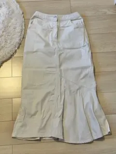 アイボリー マーメイドデニムスカート　Lサイズ