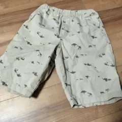 【UNIQLO】キッズXL　140150 男の子　夏　動物柄 ベージュ 半ズボン