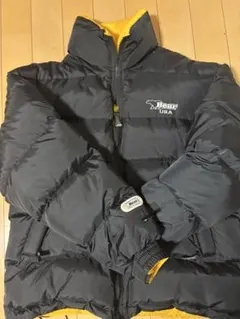 値下げ！Bear USA ダウンジャケット リバーシブル 黒 黄色 L XL肉厚