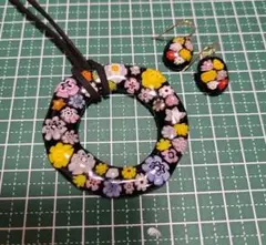Ｓ518 ベネチアンガラスペンダント & ピアス