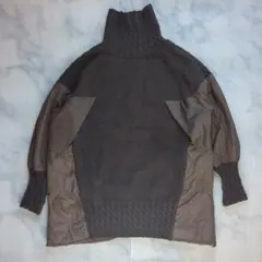 冬物SALE　タートルネック ニットセーター　アウトドア　トラッド　キルティング