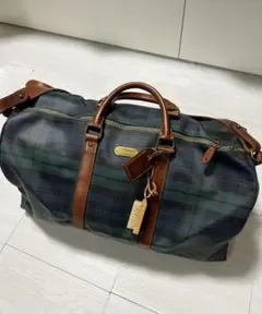 【最安値】ラルフローレン タータンチェック ボストンバッグ 2way グリーン