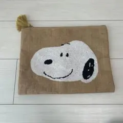 ピーナッツ ジュートシリーズ 麻コスメポーチ スヌーピー
