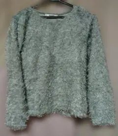 グレーもこもこセーター