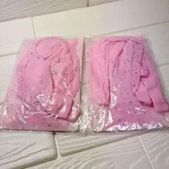 ピンク　網タイツ　デコ　アクセ　付き