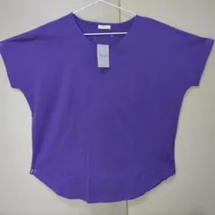 HUG.U Vネック 半袖 Tシャツ パープルのサムネイル