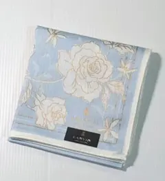 新品未使用 ランバン コレクション ハンカチ 花柄 ブルー