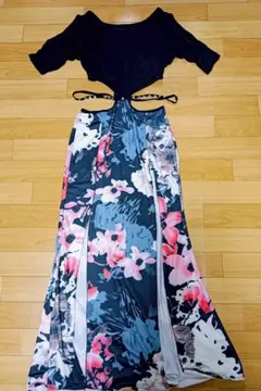 ベリーダンス♡ レッスン着 花柄ワンピースのサムネイル