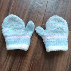 子供用　手袋 水色 　ベビー手袋